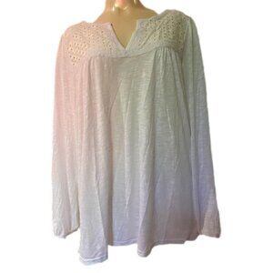 Pennington’s “In Every Story” White Long Sleeved Top, NEW With Tags, Size 1X